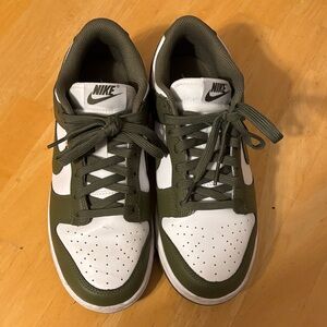 Nike Men's Olive Green and White Sneakers